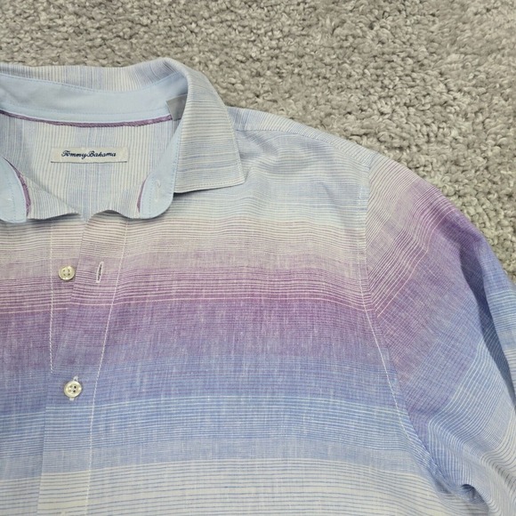 Tommy Bahama Shirt Men Large Island Zone Button Up Long Sleeve Linen Blend Beach - Picture 4 of 14